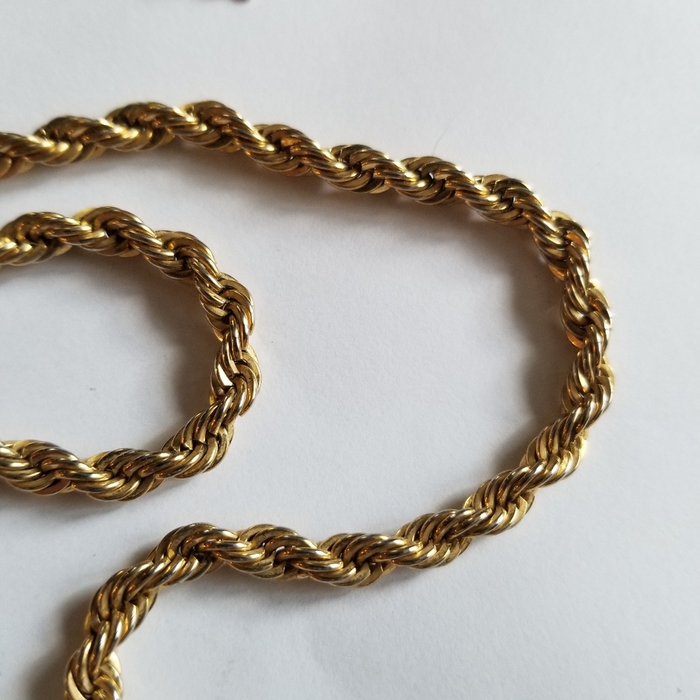 Relisted -Vintage rope chain gold tone metal - Picture 8 of 13